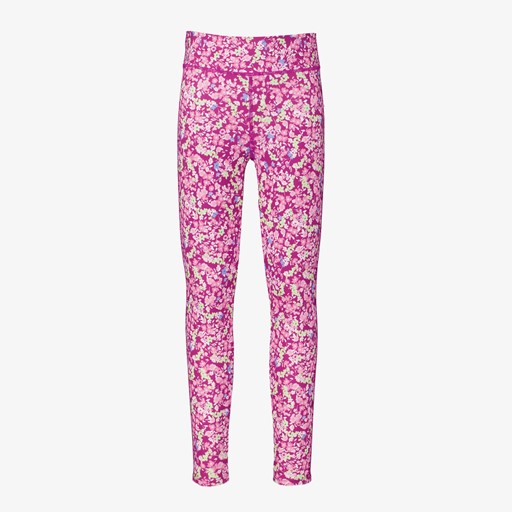 Meisjes sportlegging bloemenprint roze