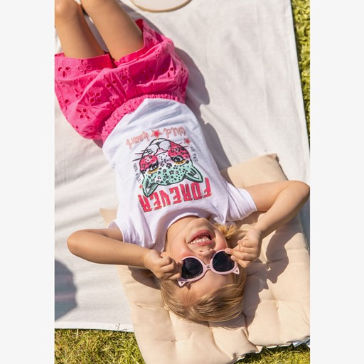 Meisjes short met broderie roze