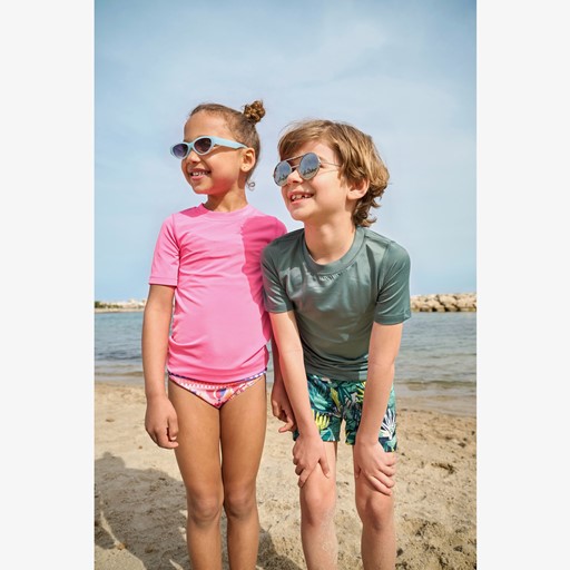 Meisjes UV zwemshirt met korte mouwen roze