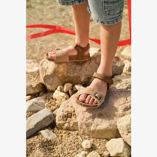 Leren jongens sandalen cognac