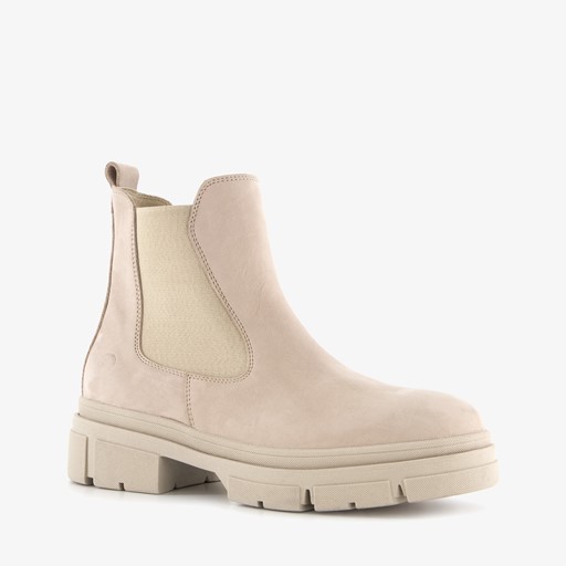 Tamaris leren dames chelsea boots beige online bestellen | Scapino