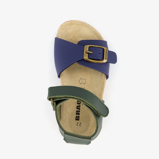 Leren jongens sandalen blauw groen