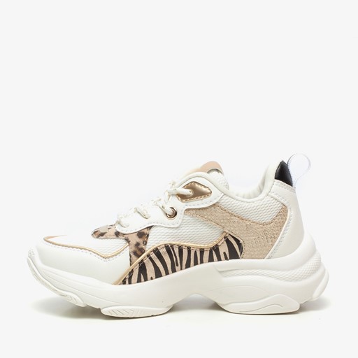 Meisjes dad sneakers met tijgerprint