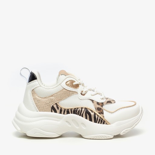 Meisjes dad sneakers met tijgerprint