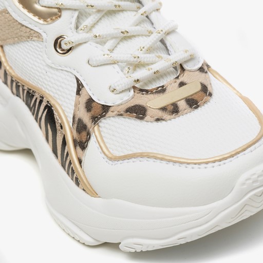 Meisjes dad sneakers met tijgerprint