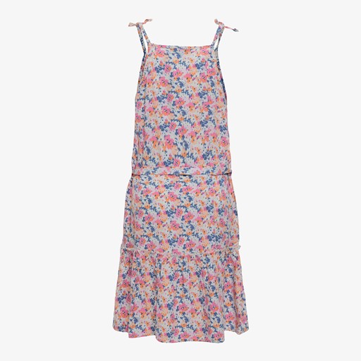 Meisjes jurk met spaghettibandjes en print