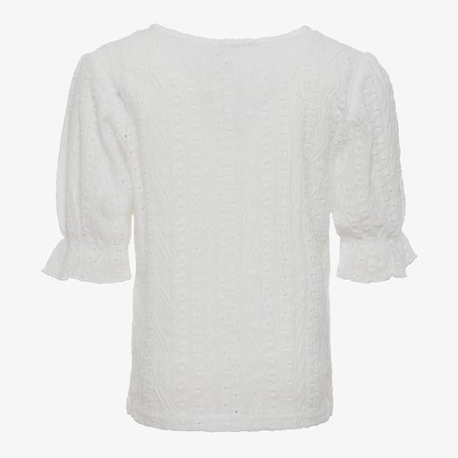 Meisjes top wit met ruches
