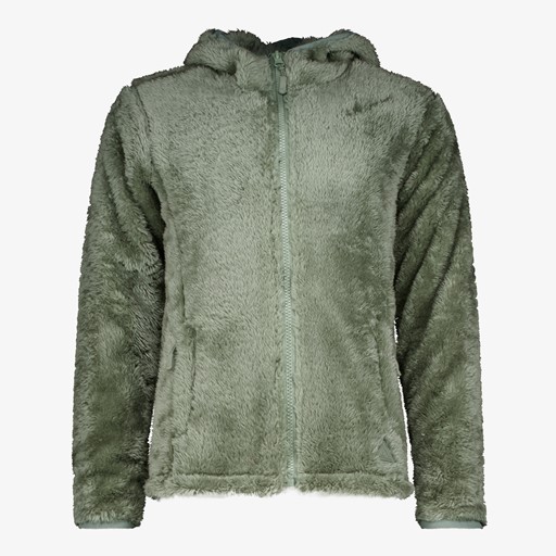 Fluffy meisjes fleece vest groen