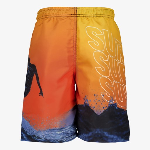 Jongens zwemshort met surf print oranje
