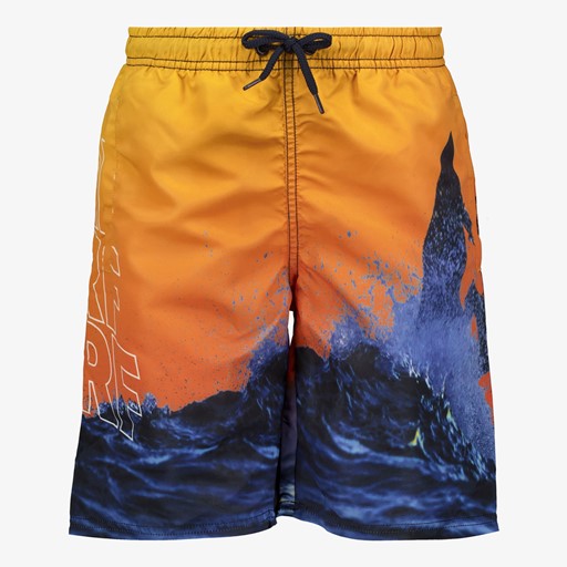 Jongens zwemshort met surf print oranje