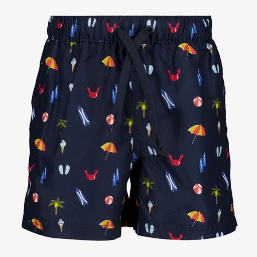 Jongens zwemshort strand print donkerblauw