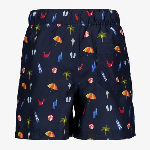Jongens zwemshort strand print donkerblauw