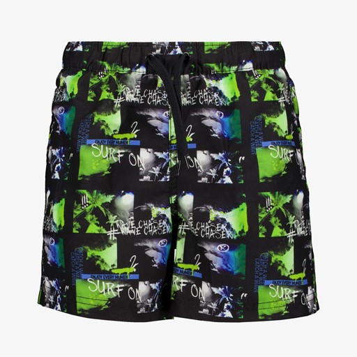Jongens zwemshort fotoprint zwart