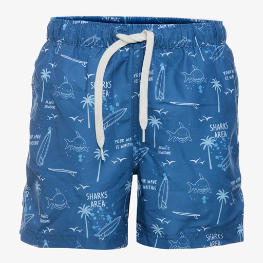 Jongens zwemshort haaien print blauw