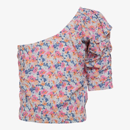 Meisjes off-shoulder top met bloemenprint