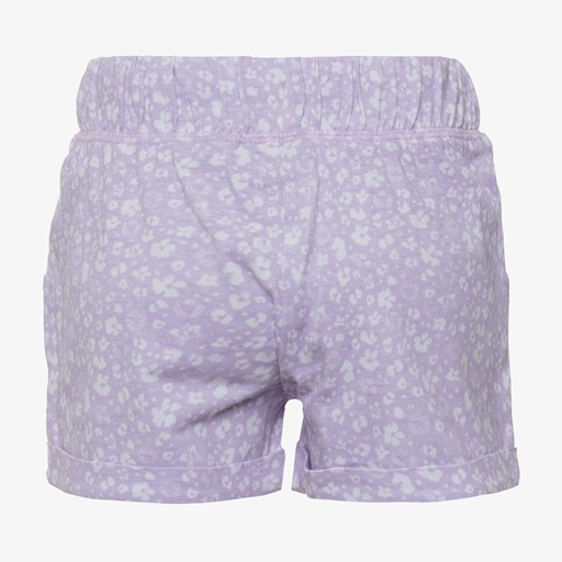 Meisjes short met bloemetjes lila