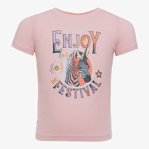 Meisjes T-shirt met zebra lichtroze