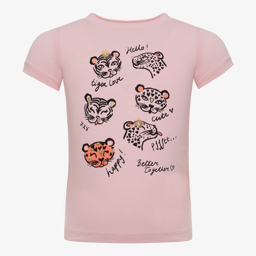 Meisjes T-shirt met tijgers lichtroze