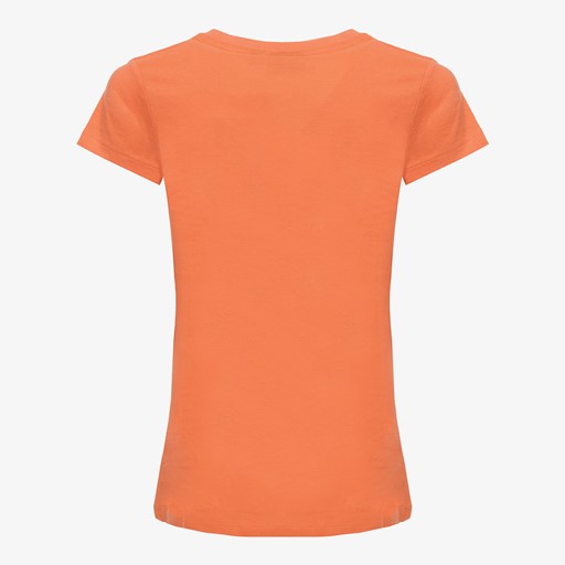 Meisjes T-shirt met tijgerkop oranje