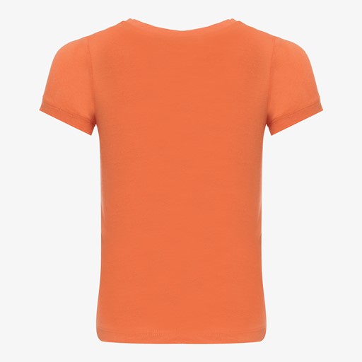 Meisjes T-shirt met tijgerkop oranje