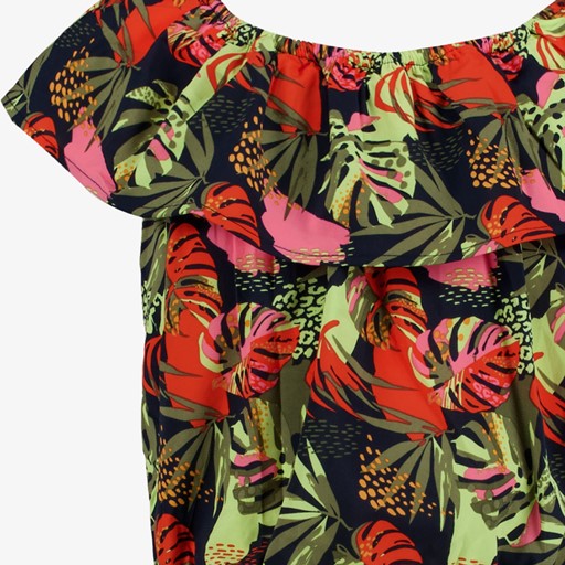 Name It meisjes playsuit bloemenprint rood groen