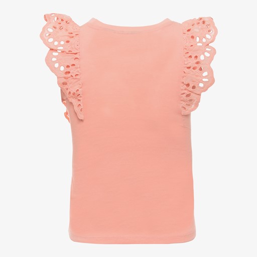 Meisjes T-shirt met broderie koraal