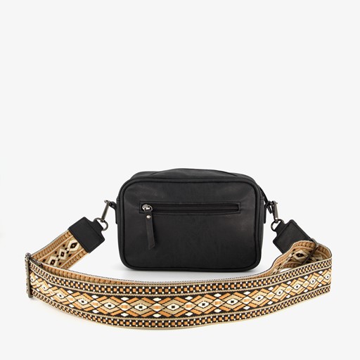 Tas zwart met print schouderhengsel