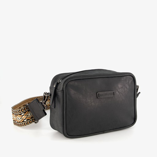 Tas zwart met print schouderhengsel