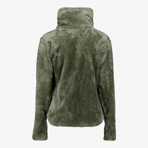 Fluffy dames fleece vest groen