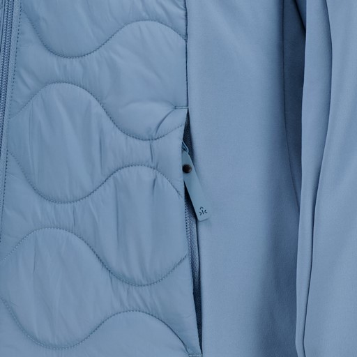 Gewatteerde dames softshell jas blauw