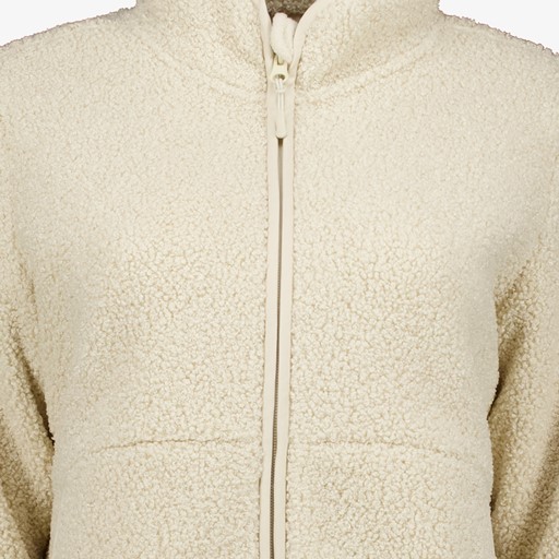 Dames teddy fleece vest beige