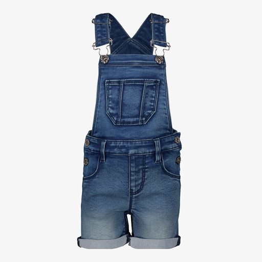 Meisjes denim tuinbroek donkerblauw