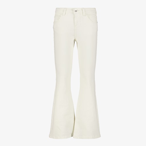 Meisjes flared jeans ecru