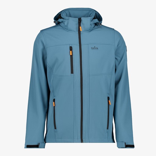 Heren softshell jas waterafstotend blauw