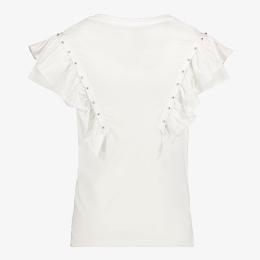 Meisjes T-shirt met ruches wit