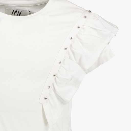 Meisjes T-shirt met ruches wit