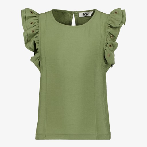 Meisjes top met ruches groen