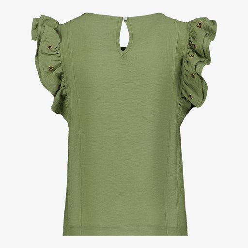 Meisjes top met ruches groen