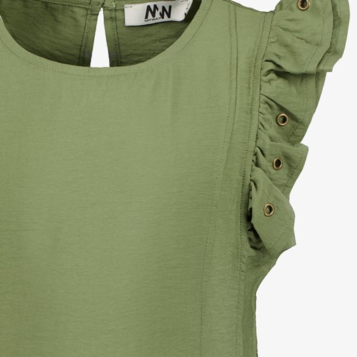 Meisjes top met ruches groen