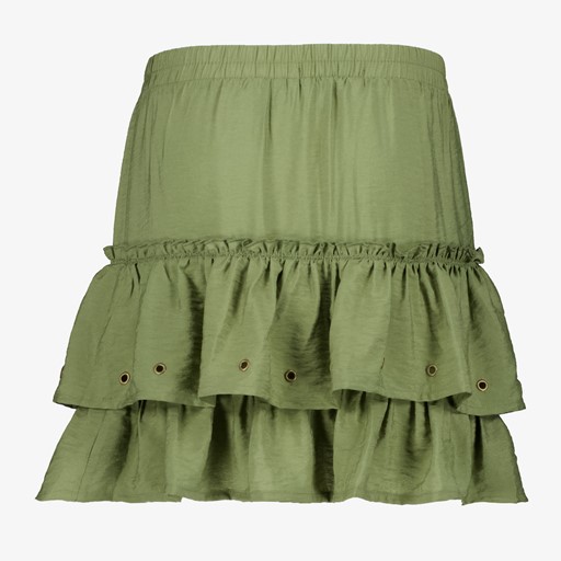 Meisjes rok met ruches groen