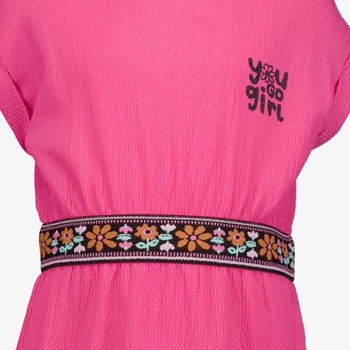 Meisjes jurk fuchsia roze