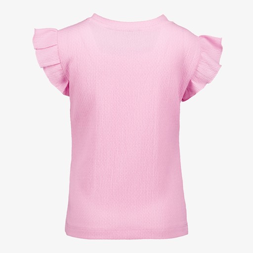 Meisjes T-shirt roze met bloemen