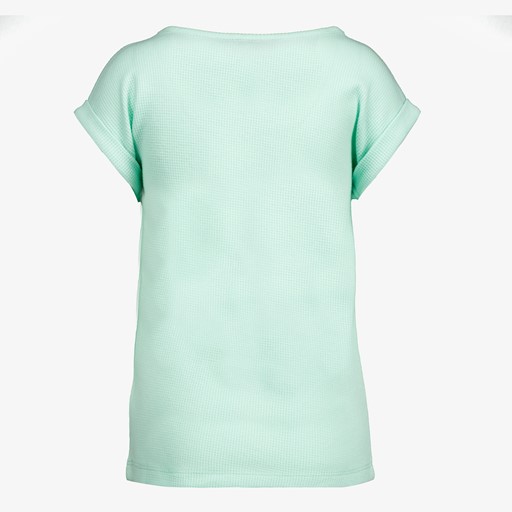 Meisje T-shirt mintgroen met flamingo
