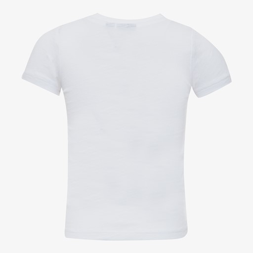 Meisjes T-shirt wit met tijgerkop