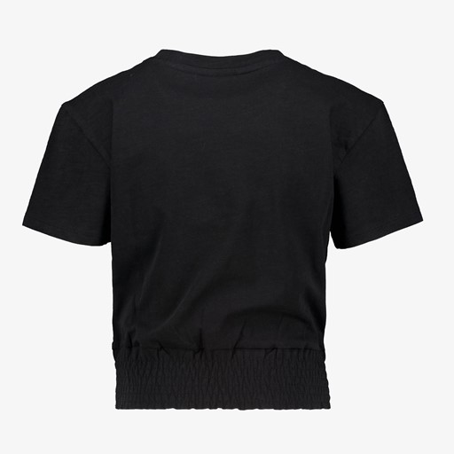 Meisjes T-shirt met elastiek zwart