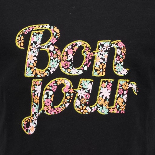 Meisjes T-shirt met elastiek zwart