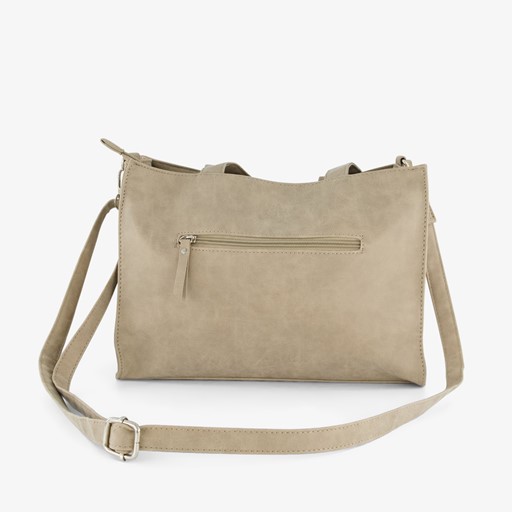 Dames handtas beige met croco reliëf