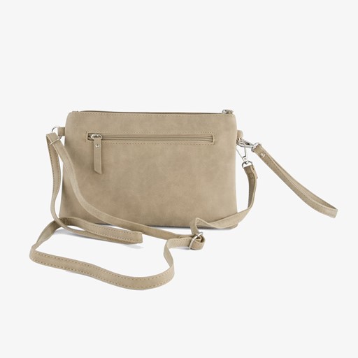 Dames schoudertas taupe met croco