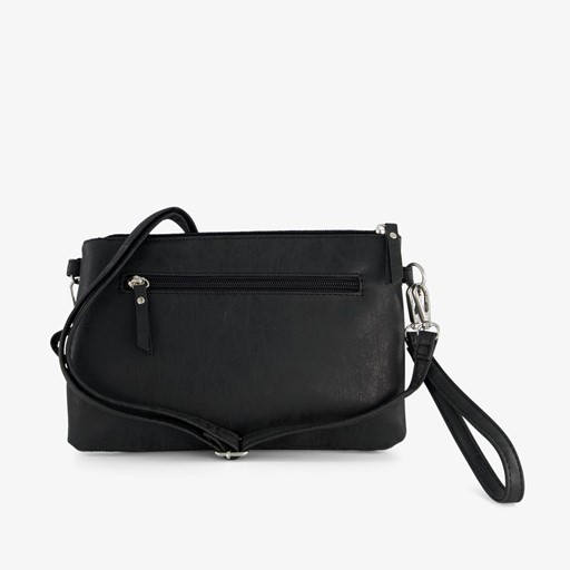 Dames schoudertas zwart met croco