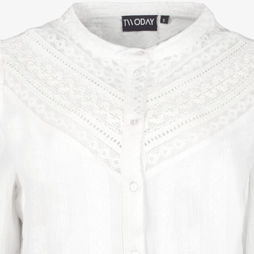 Dames blouse wit met kant